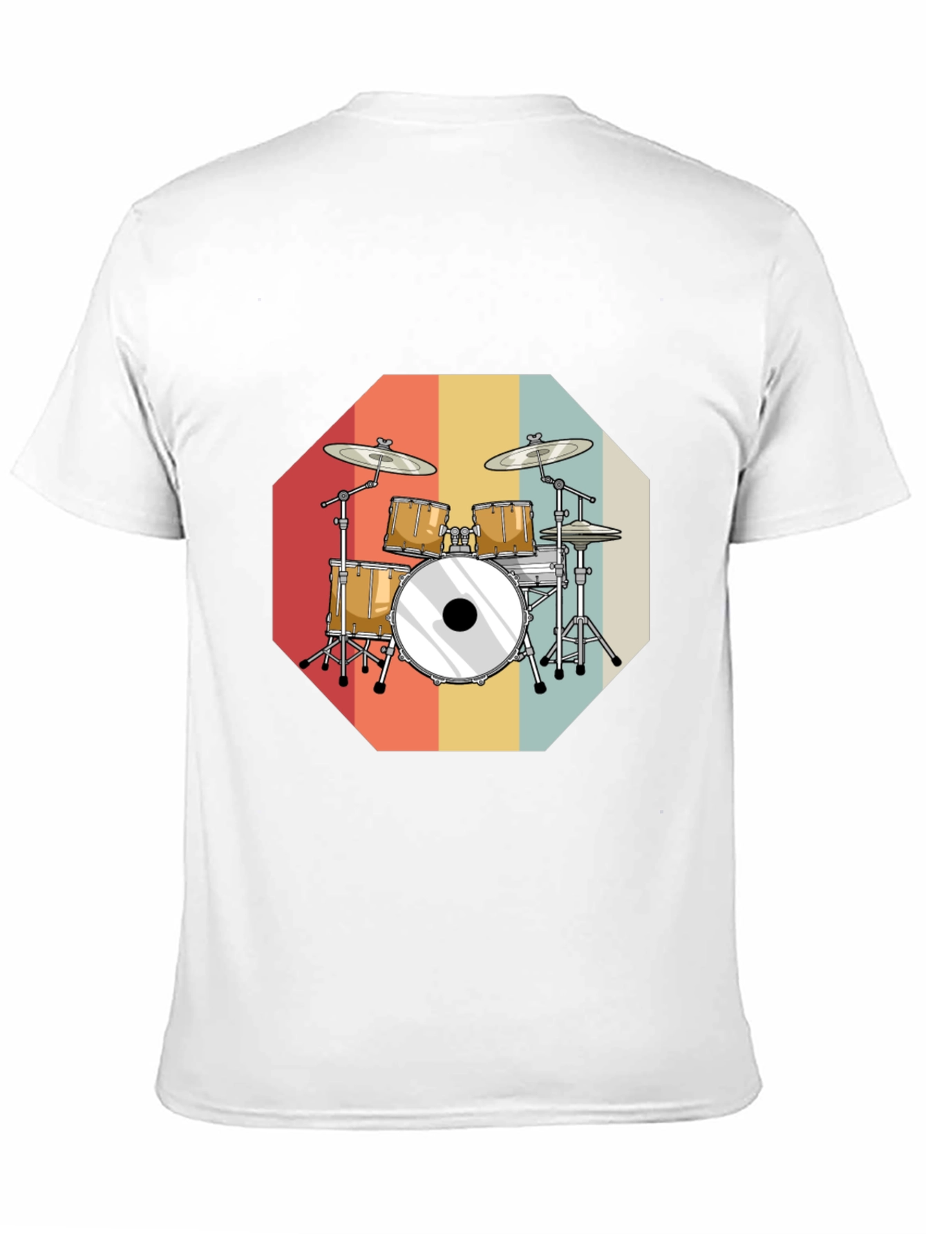 Retro Drum Set Graphic Tee - Black