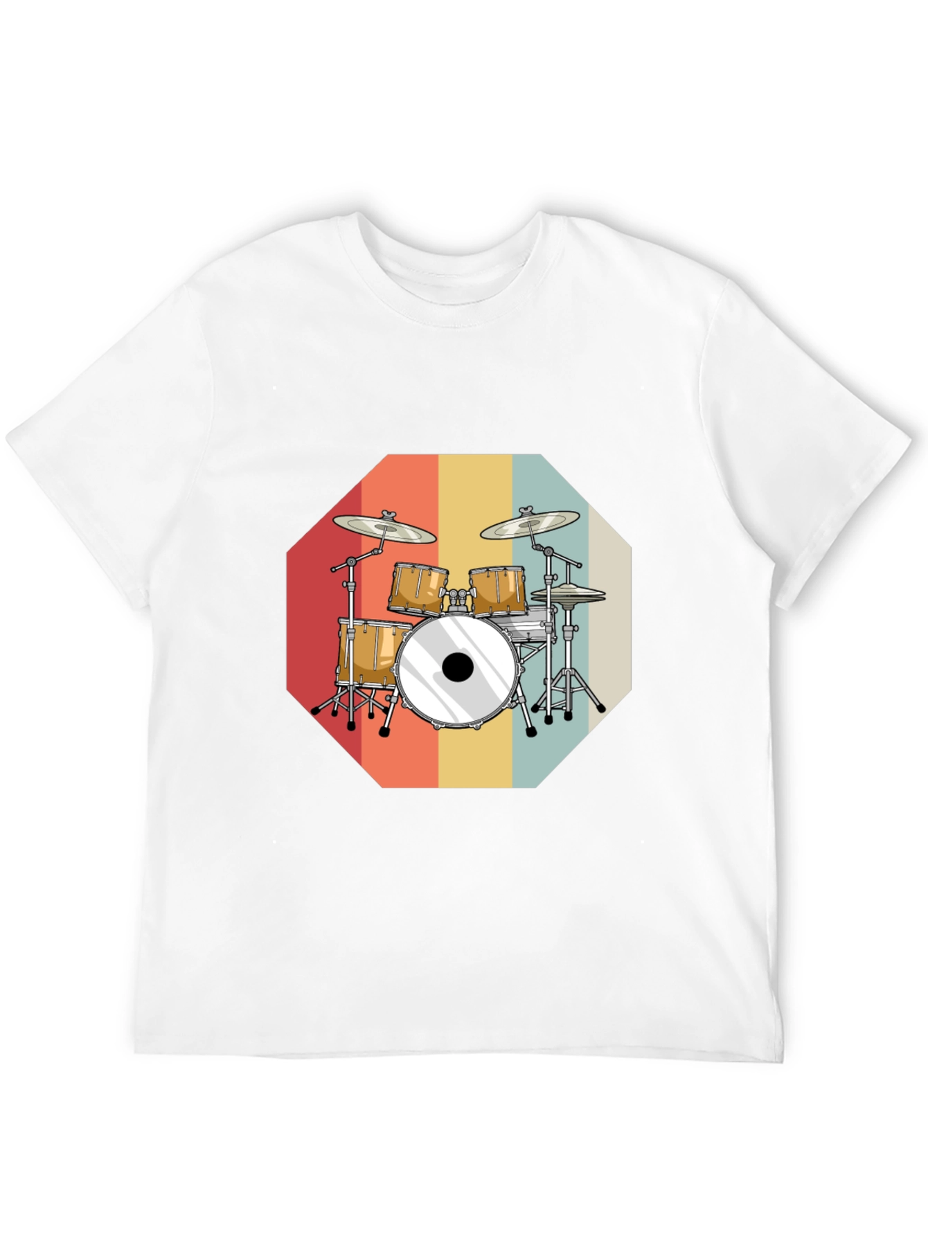 Retro Drum Set Graphic Tee - Black