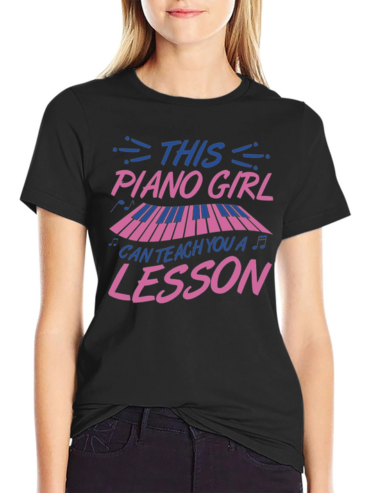 Piano Girl T-Shirt - Music Lesson Apparel