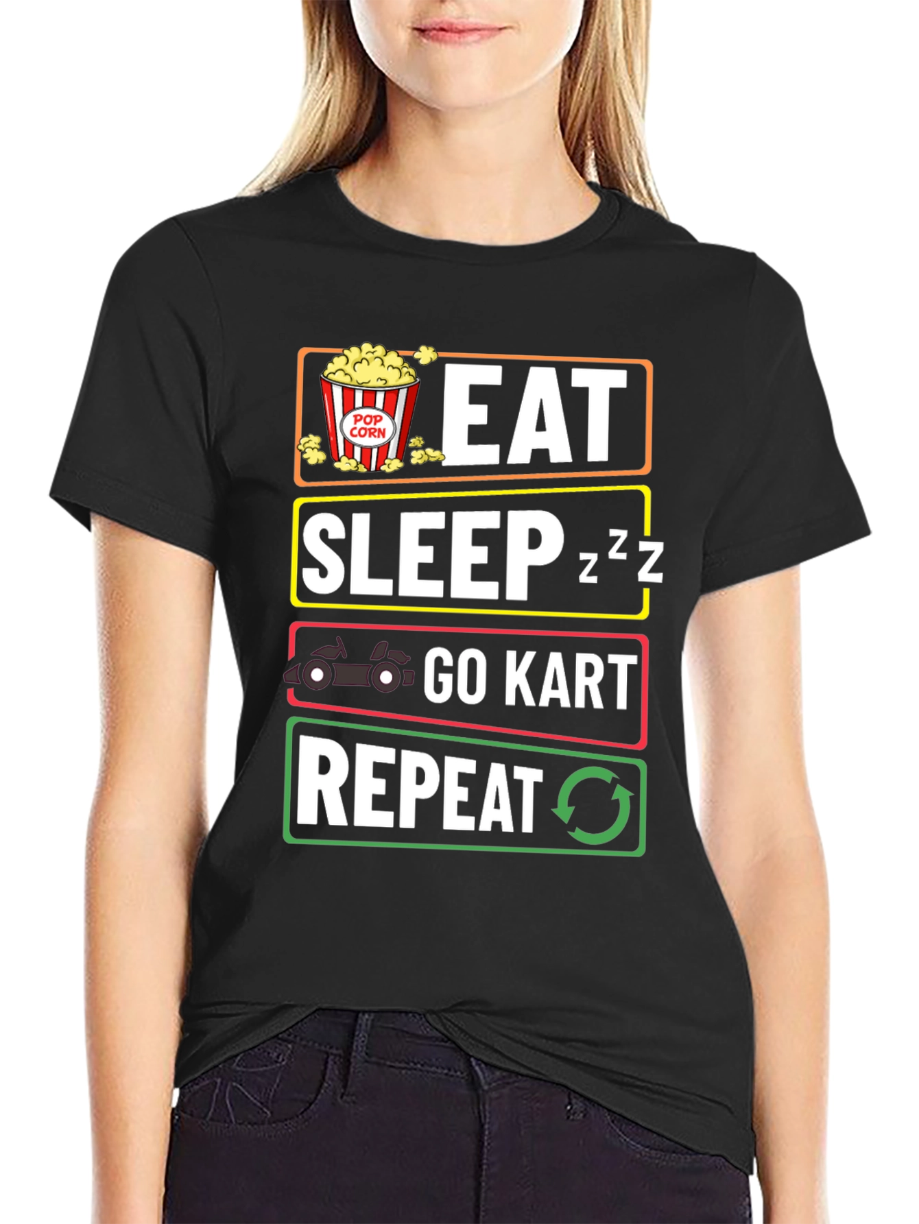 Eat Sleep Go Kart Repeat Funny T-Shirt