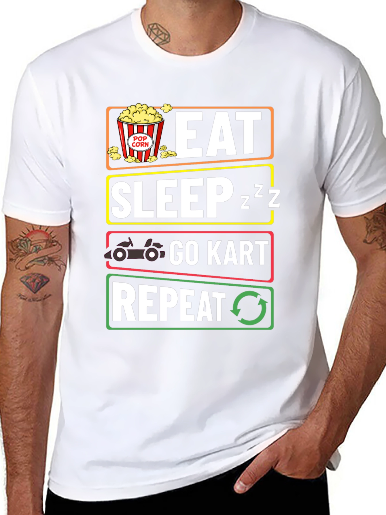 Eat Sleep Go Kart Repeat Funny T-Shirt