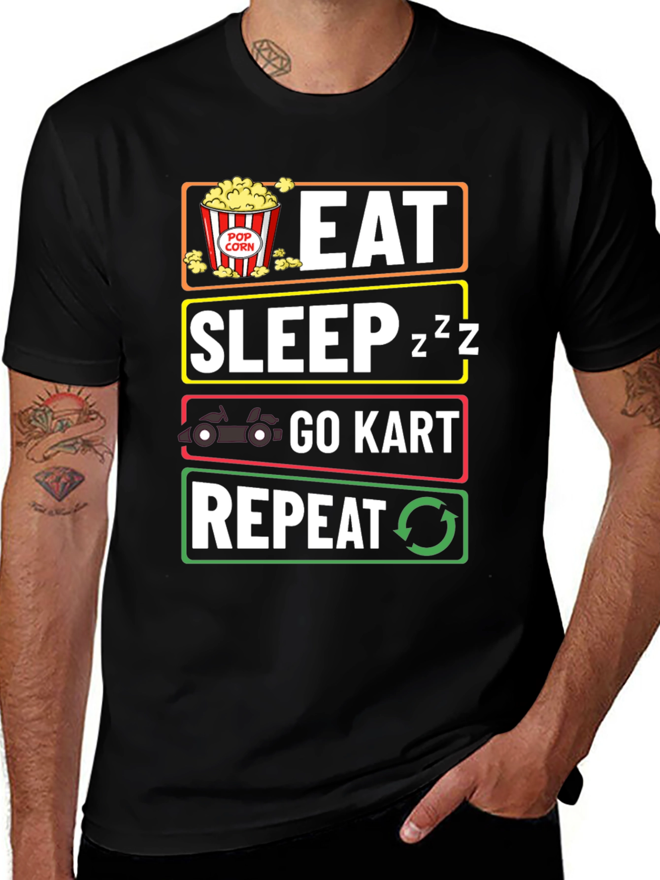 Eat Sleep Go Kart Repeat Funny T-Shirt