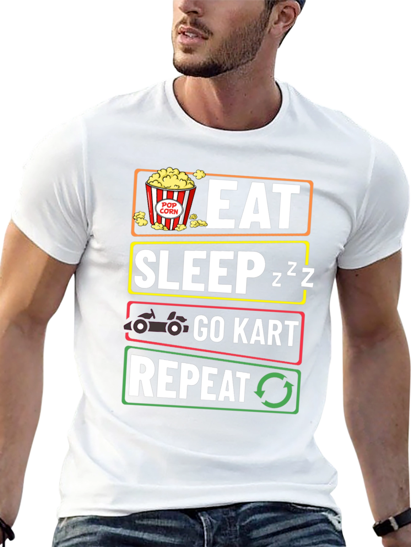 Eat Sleep Go Kart Repeat Funny T-Shirt