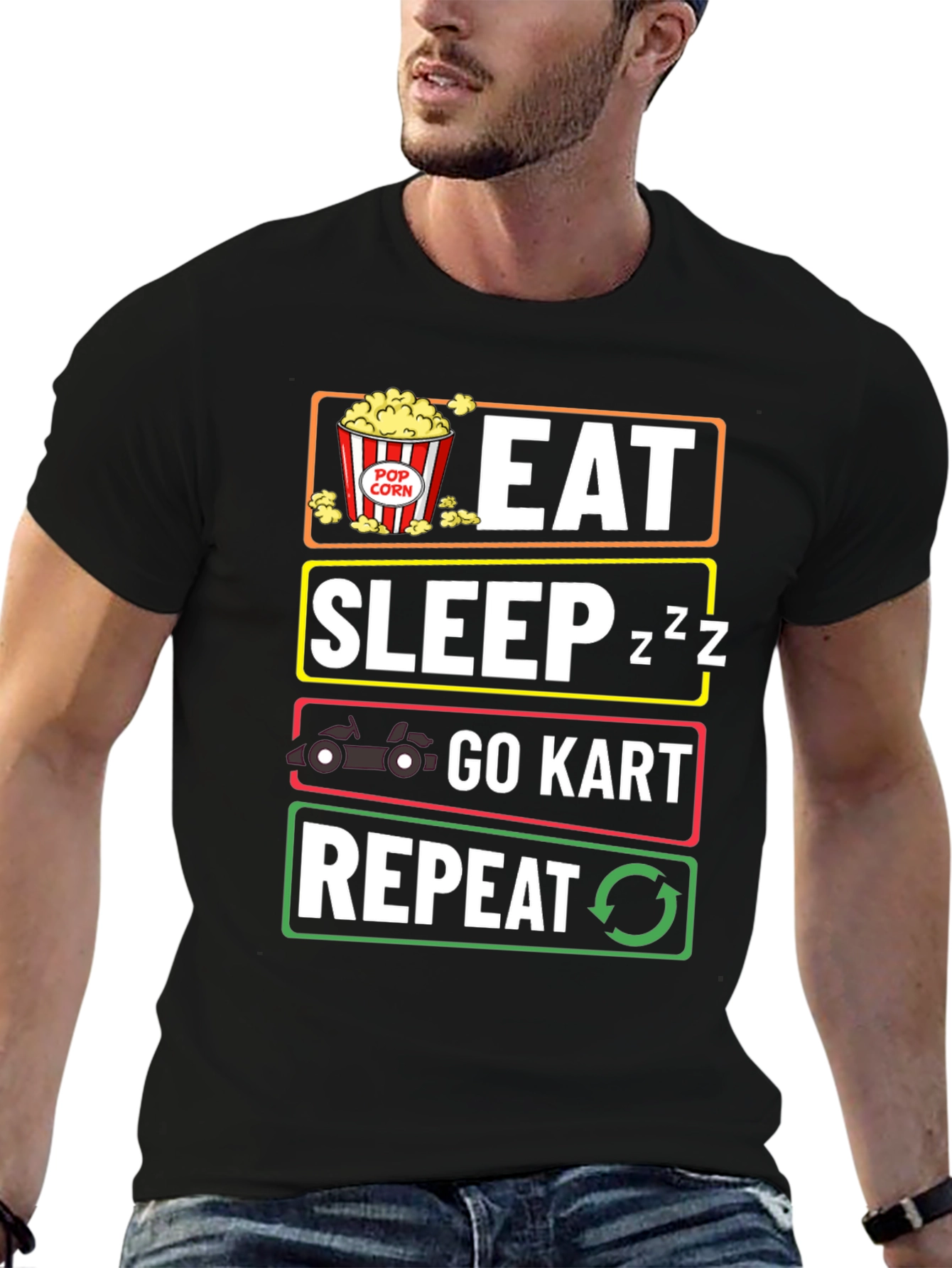 Eat Sleep Go Kart Repeat Funny T-Shirt