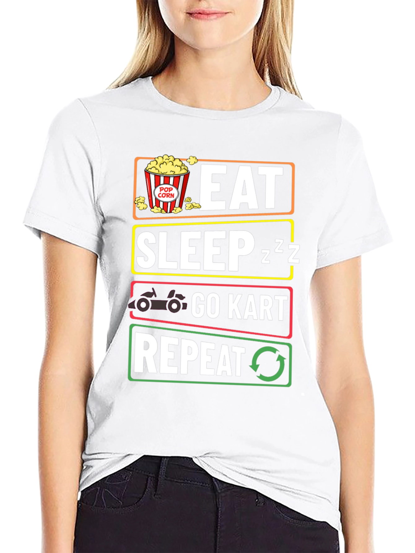 Eat Sleep Go Kart Repeat Funny T-Shirt