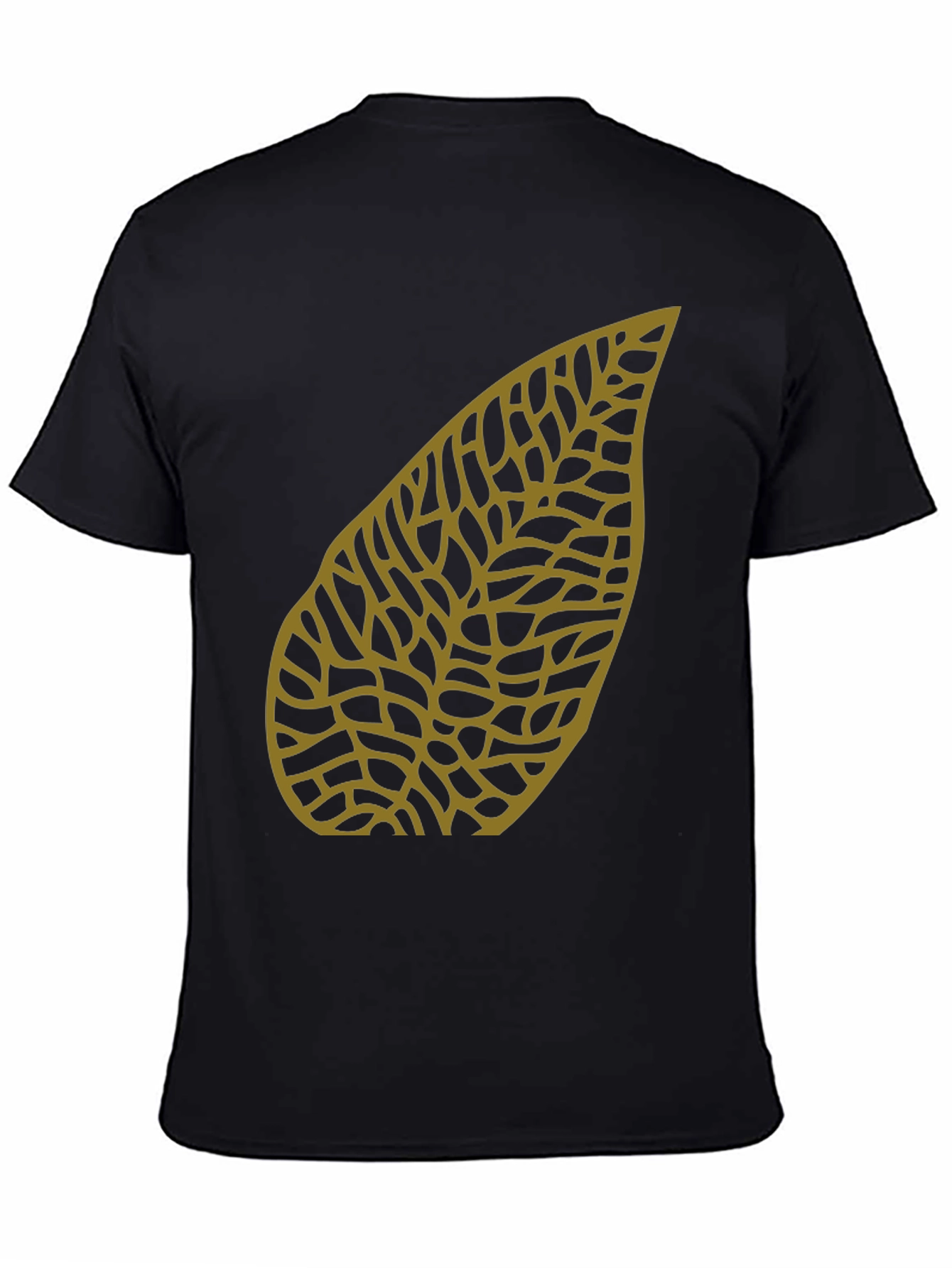 Leaf Pattern Black T-Shirt
