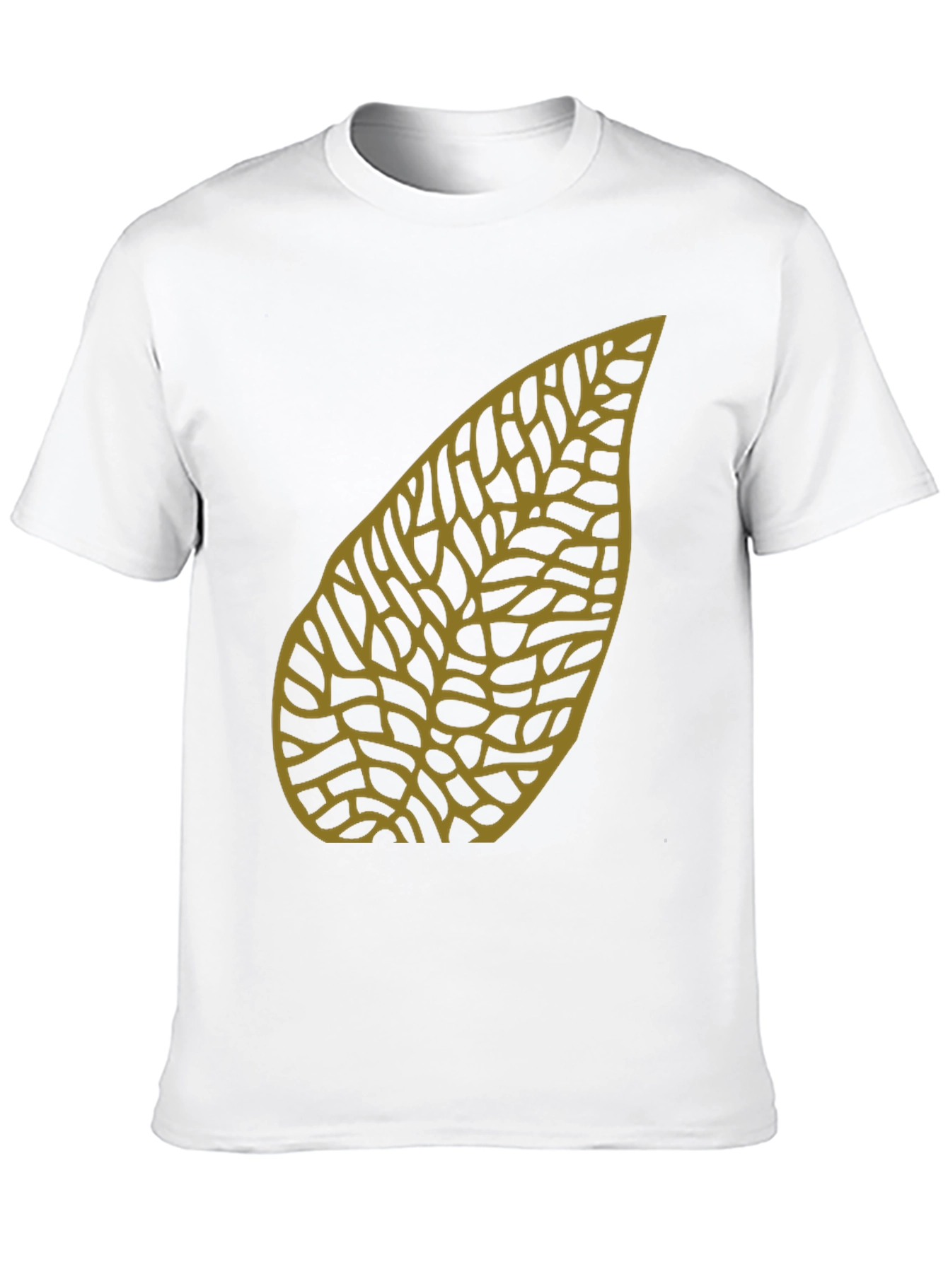 Leaf Pattern Black T-Shirt