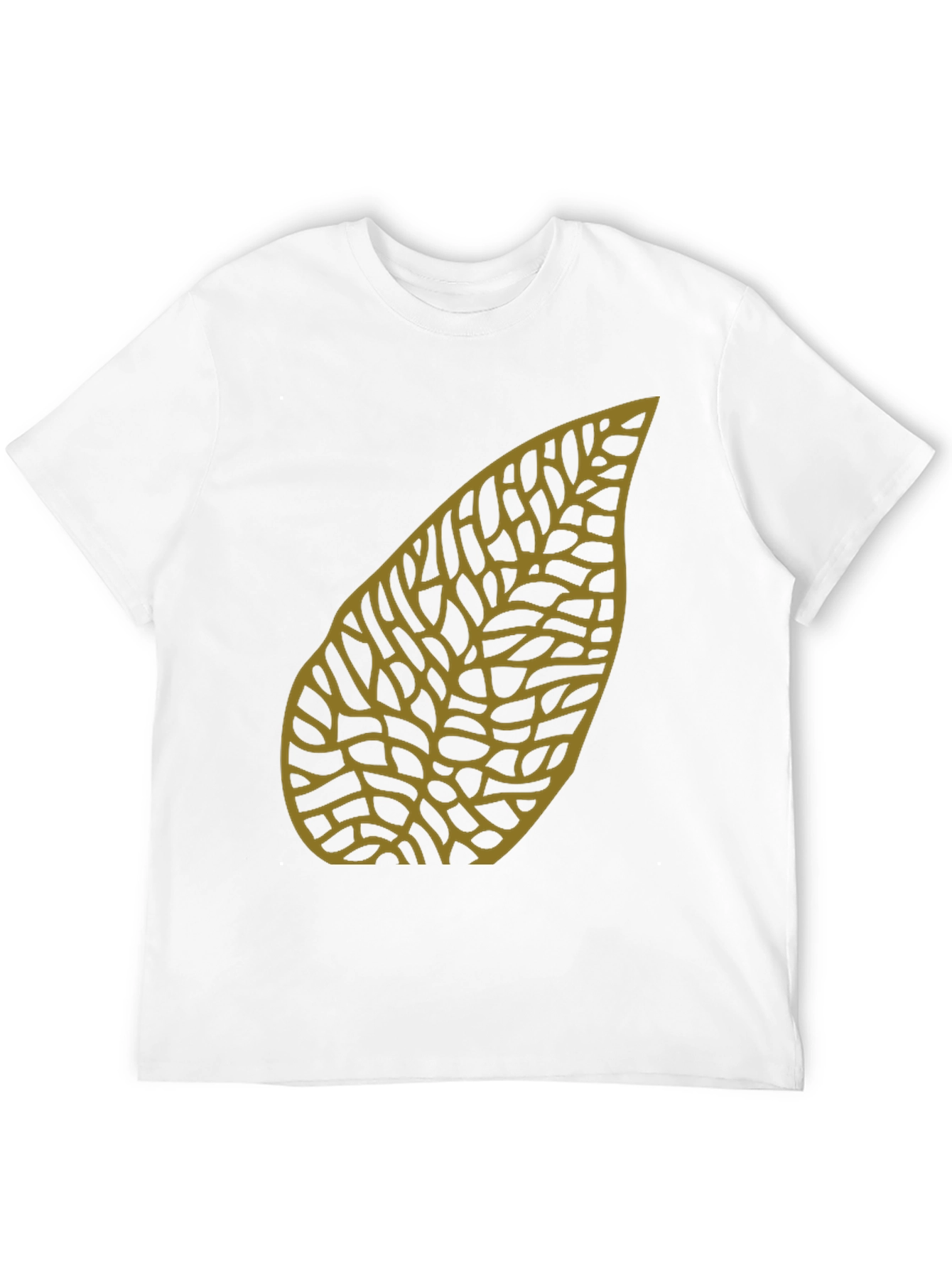 Leaf Pattern Black T-Shirt