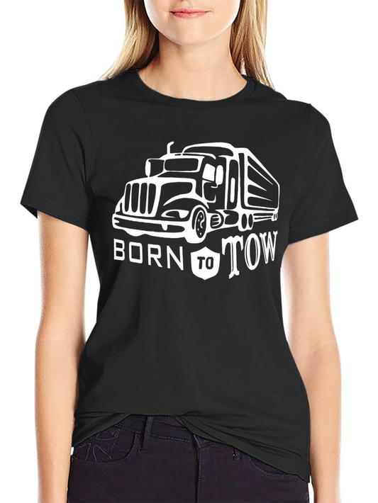 Born To Tow Trucker Tee - Black Cotton T-Shirt