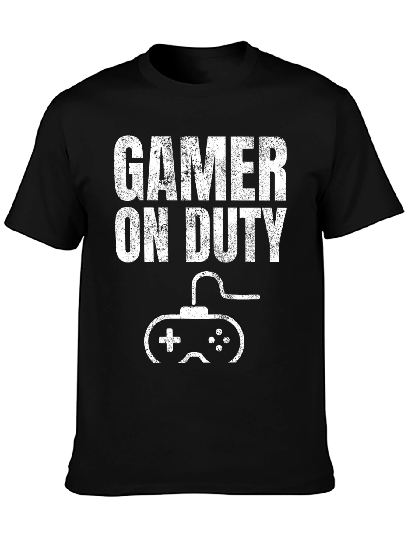 Gamer On Duty Black Graphic T-Shirt
