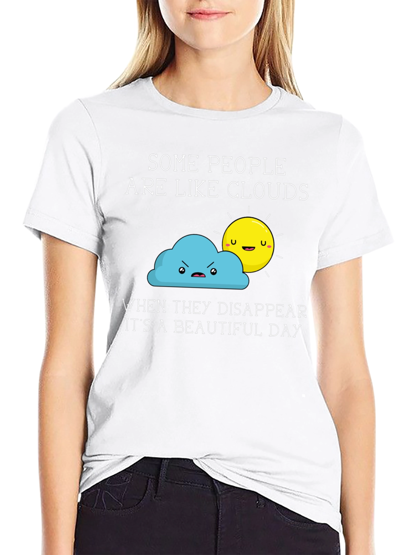 Funny Clouds & Sun Graphic T-Shirt