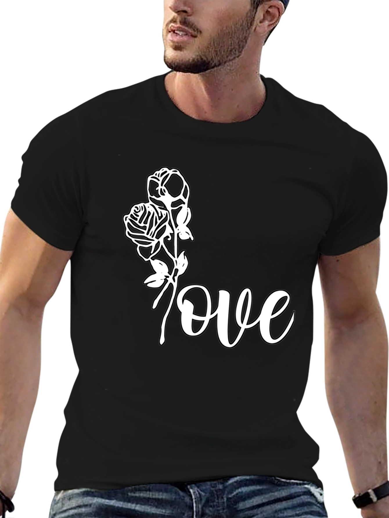 Love Roses Graphic Tee - Black