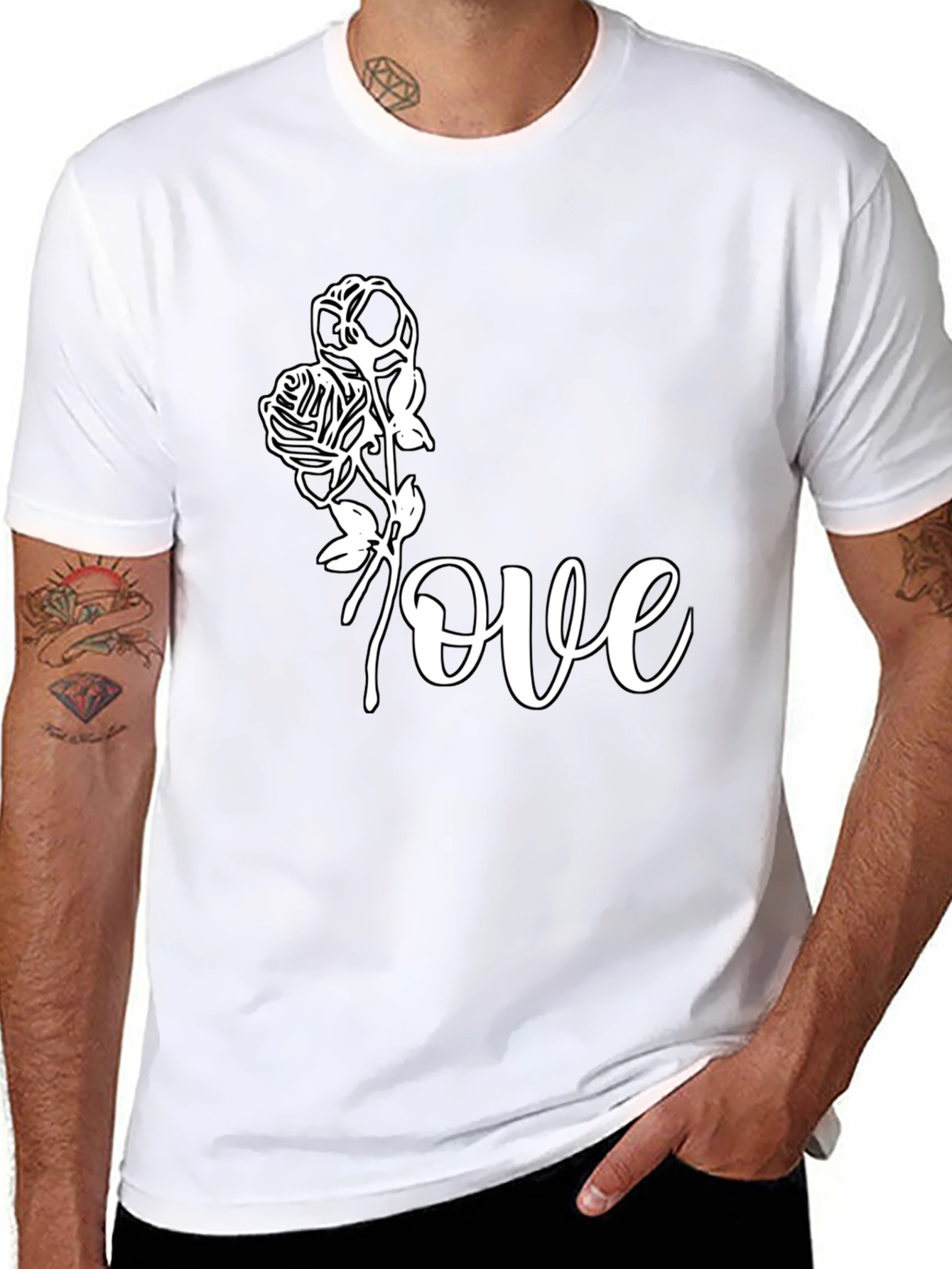 Love Roses Graphic Tee - Black
