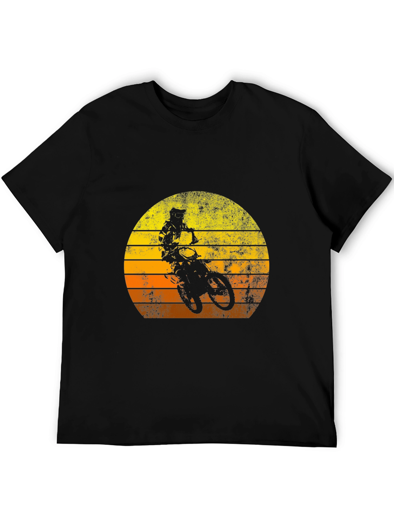 Retro Motocross Sunset T-Shirt - Black