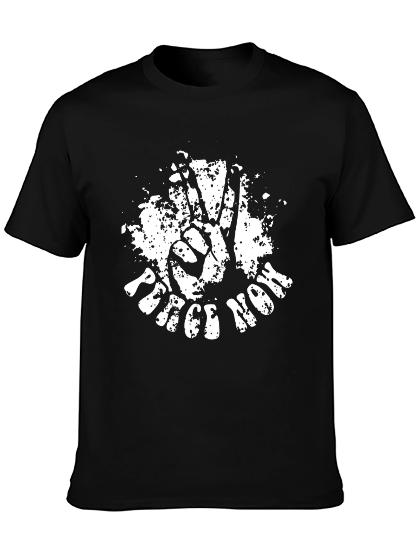 Peace Now Graphic Tee - Black Cotton T-Shirt