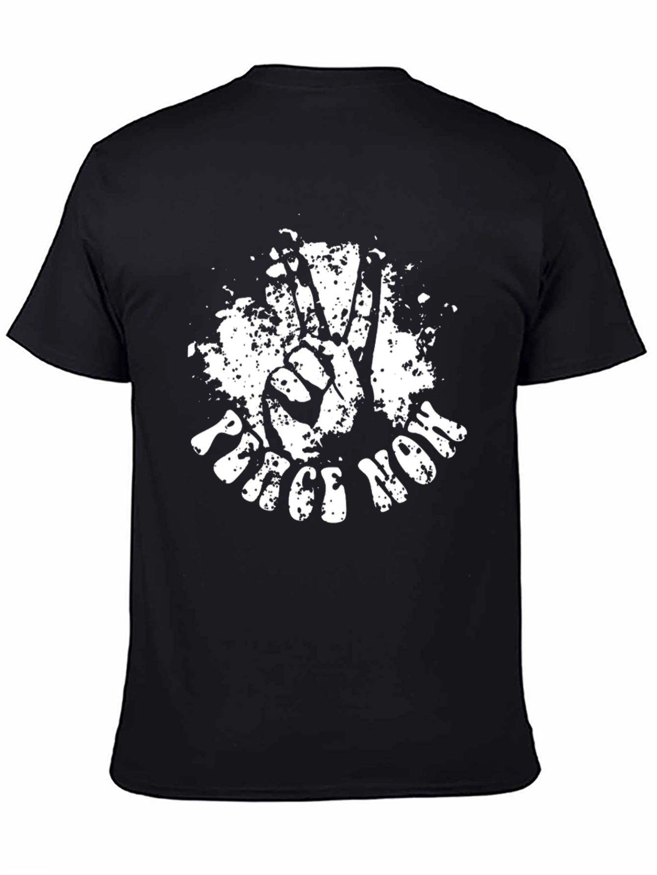 Peace Now Graphic Tee - Black Cotton T-Shirt
