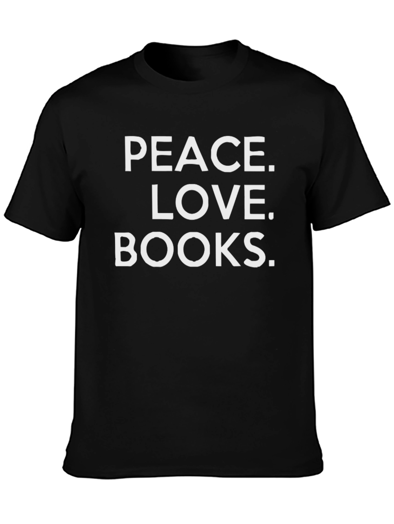 Peace Love Books Graphic T-Shirt - Black