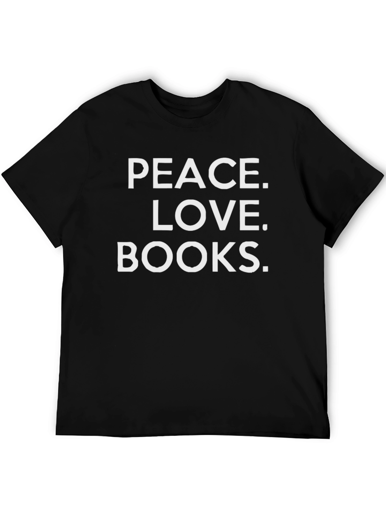 Peace Love Books Graphic T-Shirt - Black
