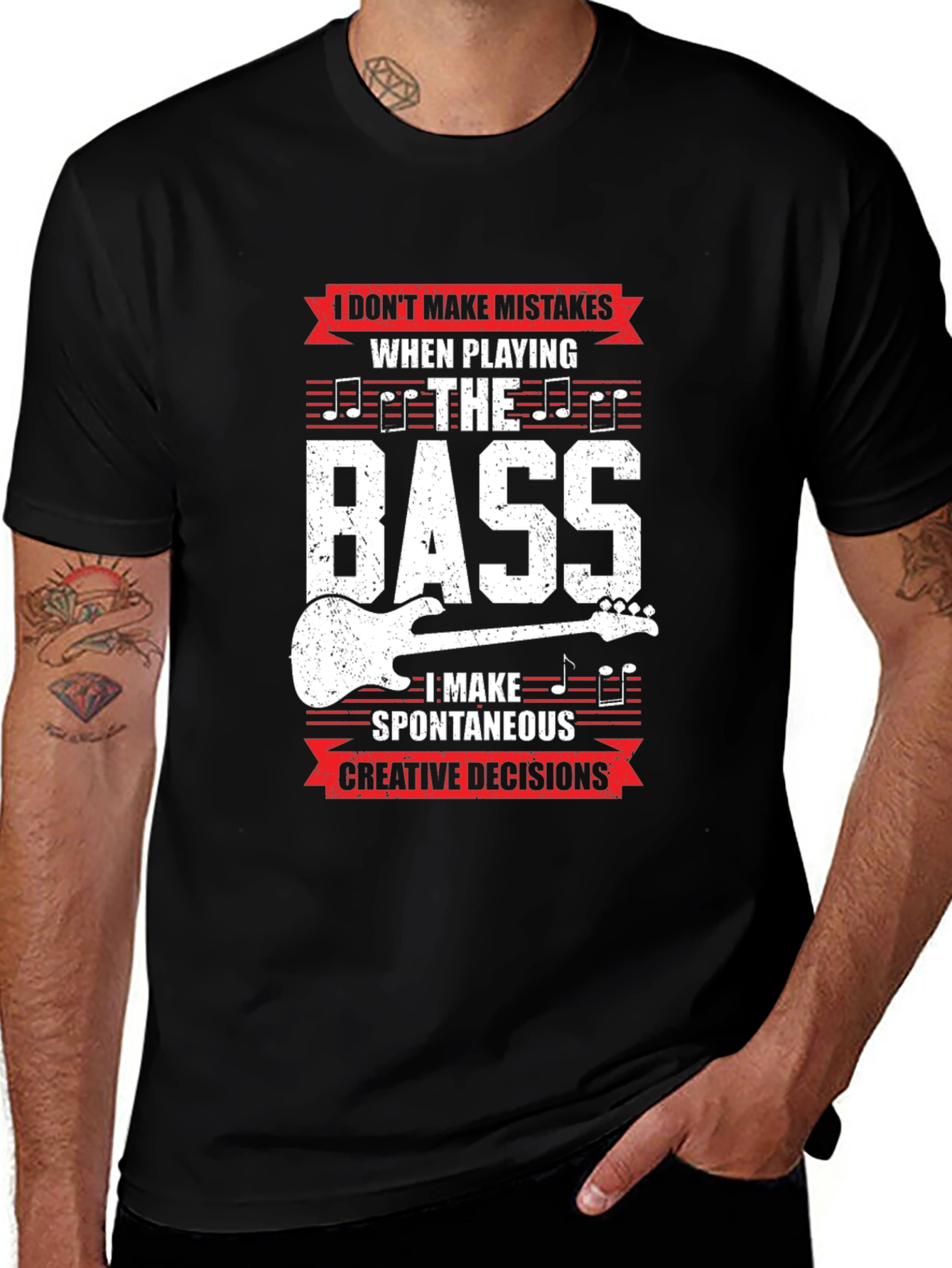 Bass Guitar Player T-Shirt - Spontaneous Creative Decisions
