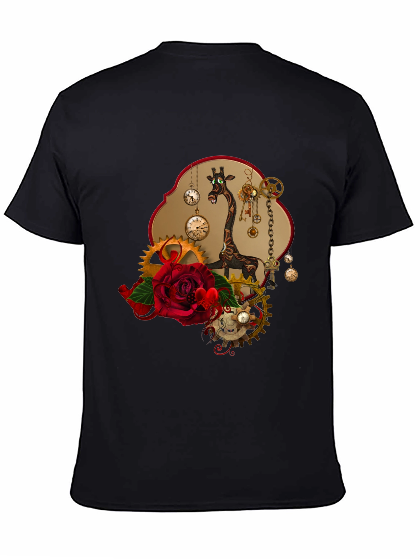 Steampunk Giraffe Rose T-Shirt