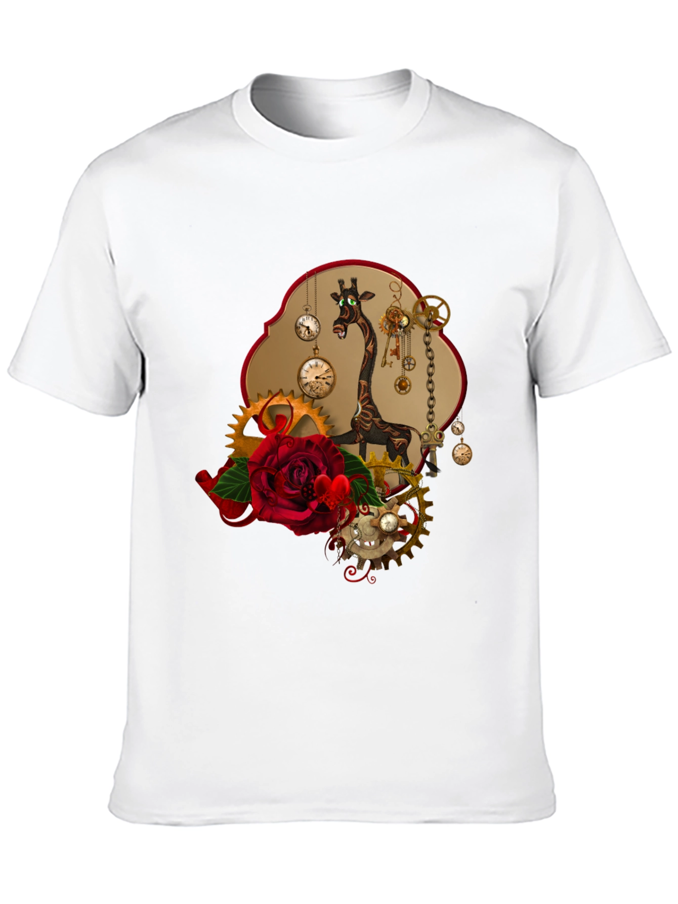 Steampunk Giraffe Rose T-Shirt