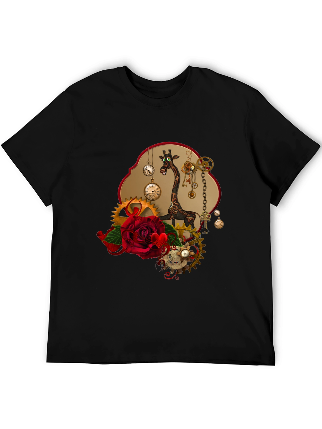 Steampunk Giraffe Rose T-Shirt
