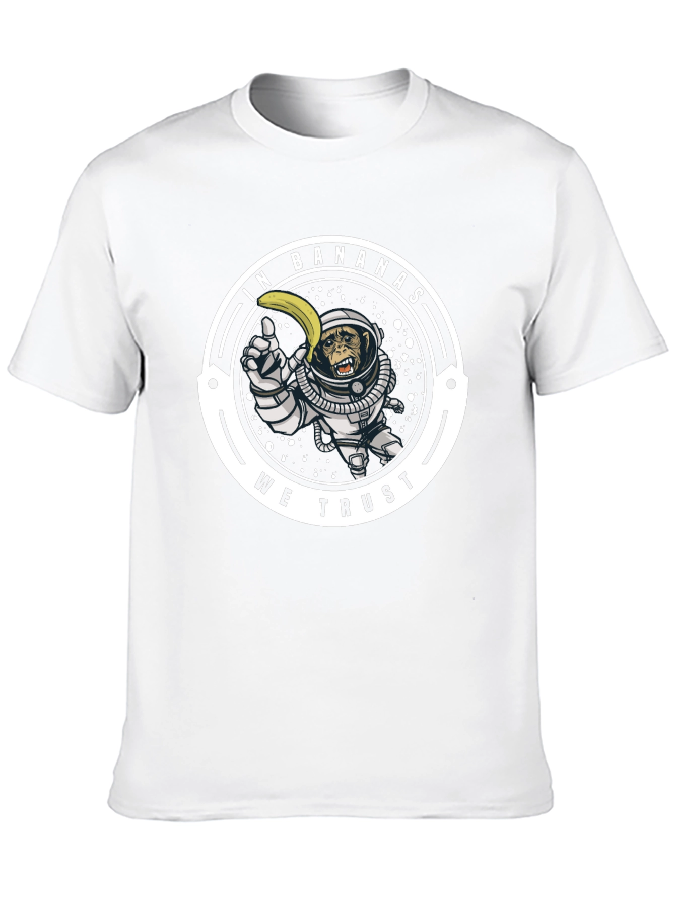 In Bananas We Trust T-Shirt: Monkey Astronaut Design