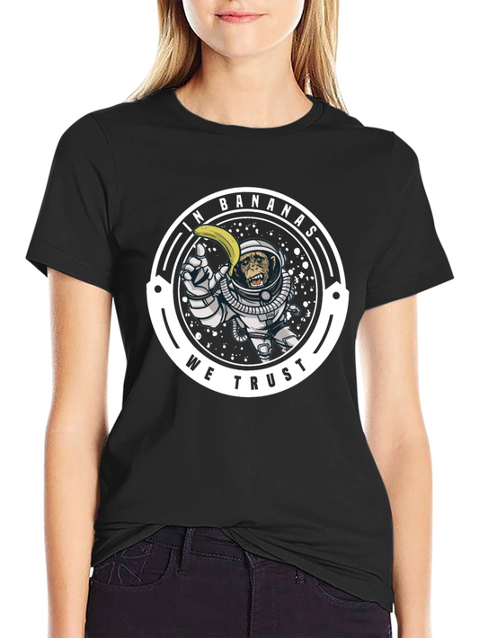 In Bananas We Trust T-Shirt: Monkey Astronaut Design