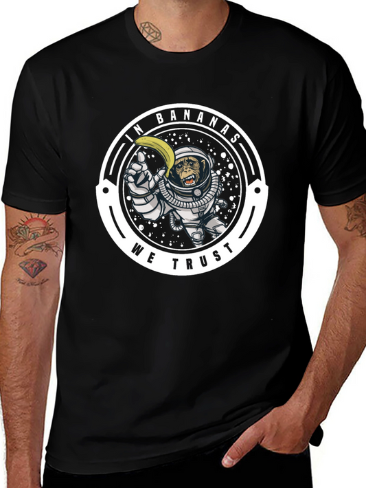 In Bananas We Trust T-Shirt: Monkey Astronaut Design
