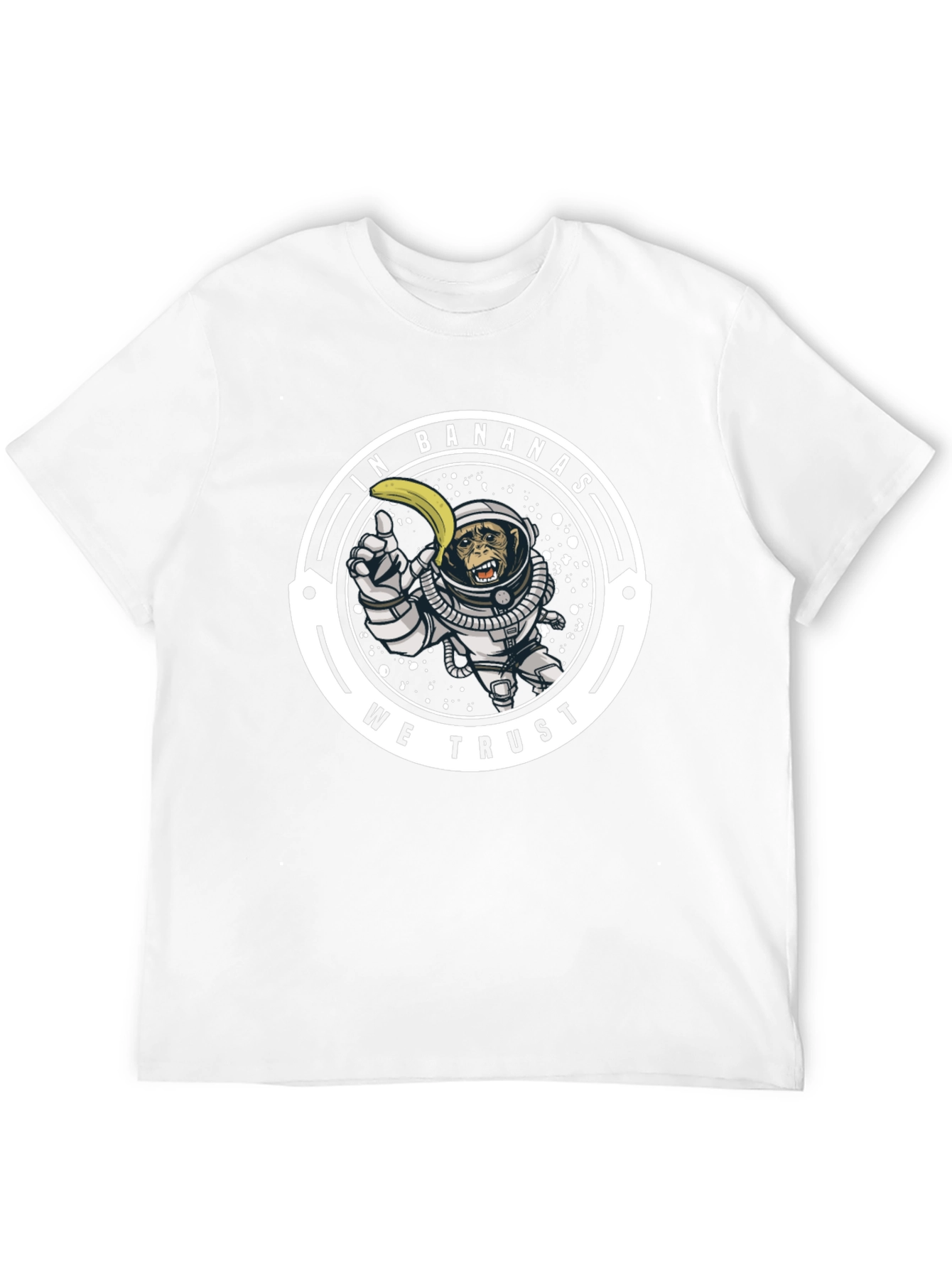 In Bananas We Trust T-Shirt: Monkey Astronaut Design