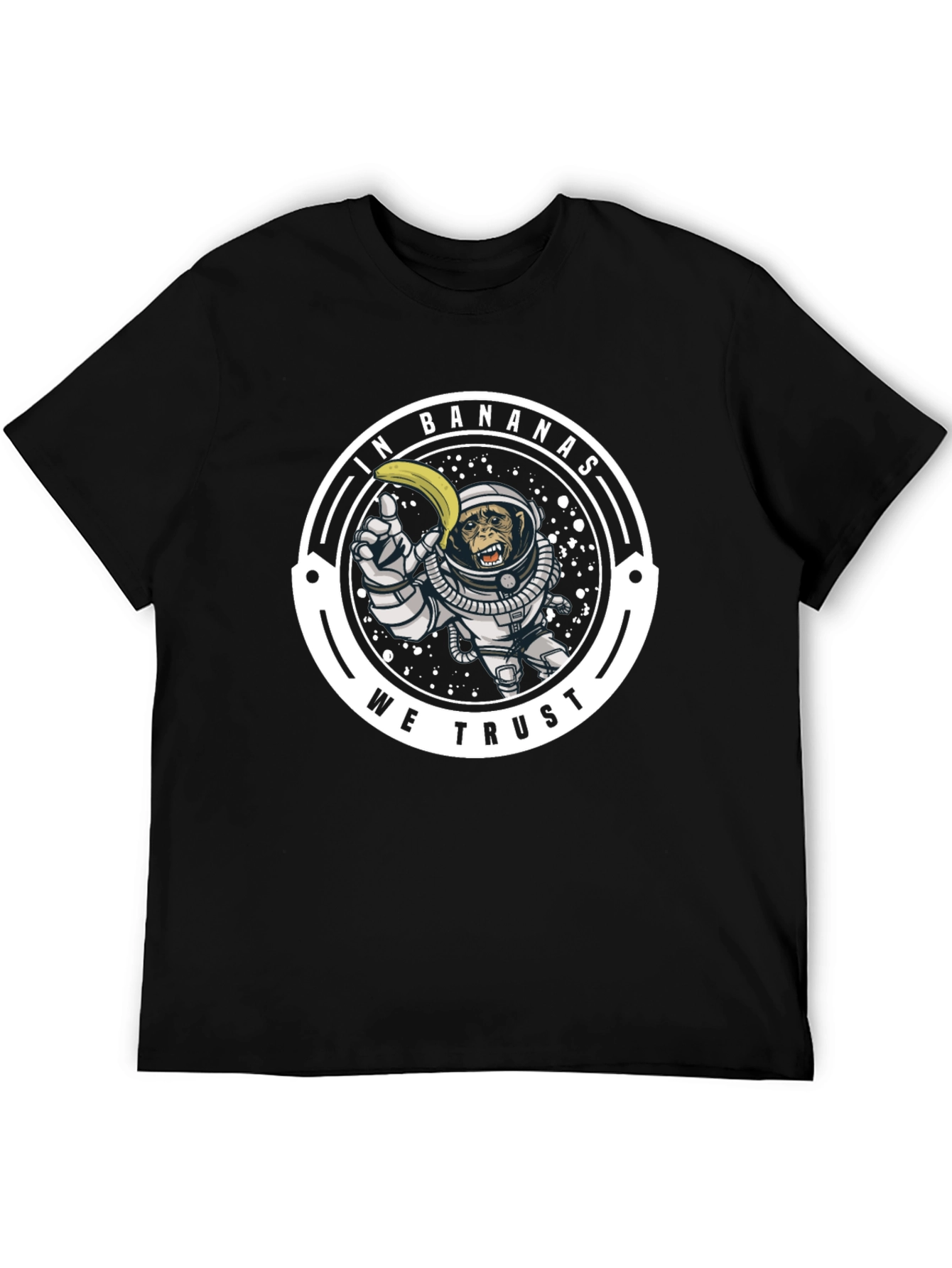 In Bananas We Trust T-Shirt: Monkey Astronaut Design