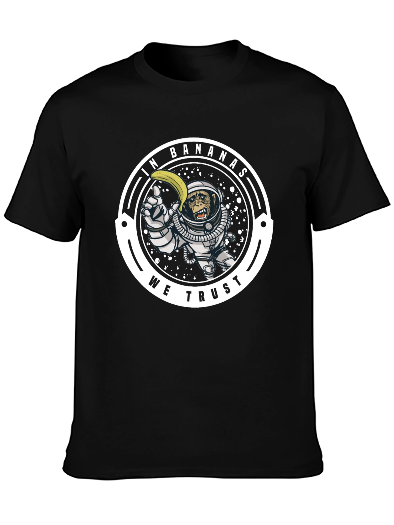 In Bananas We Trust T-Shirt: Monkey Astronaut Design