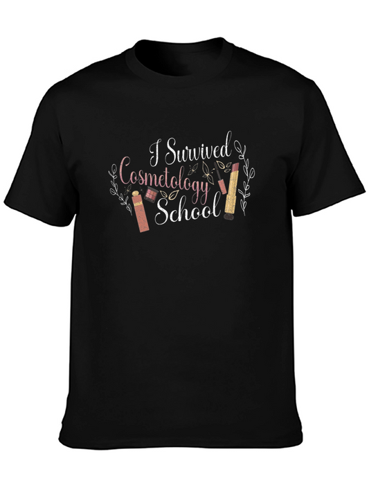 I Survived Cosmetology School Black T-Shirt