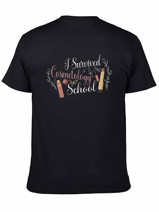 I Survived Cosmetology School Black T-Shirt