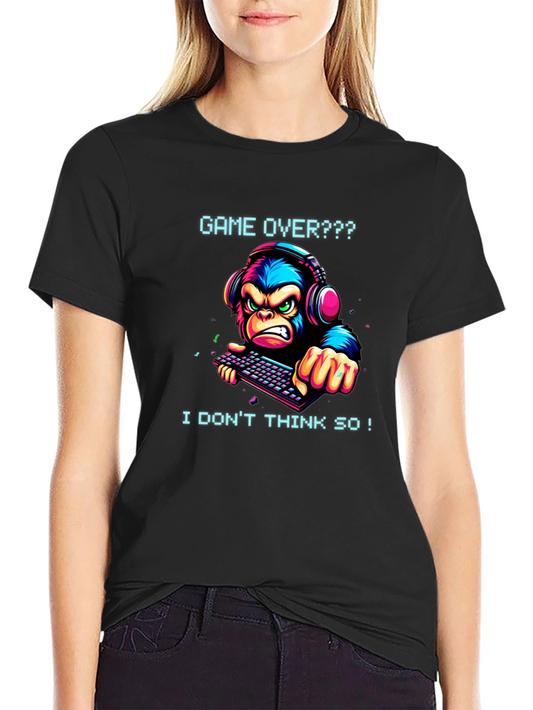 Gamer Monkey T-Shirt - Game Over? I Dont Think So!