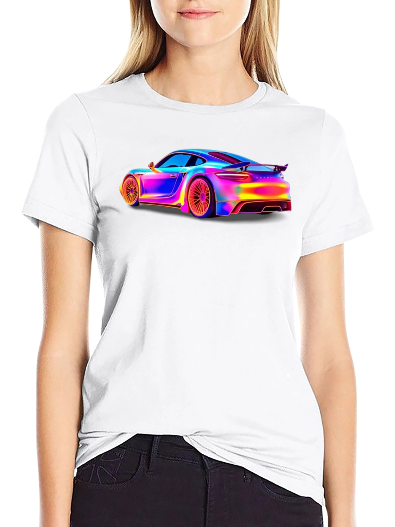 Neon Car Graphic Tee - Cool Automotive T-Shirt