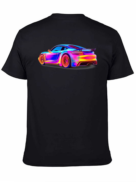 Neon Car Graphic Tee - Cool Automotive T-Shirt