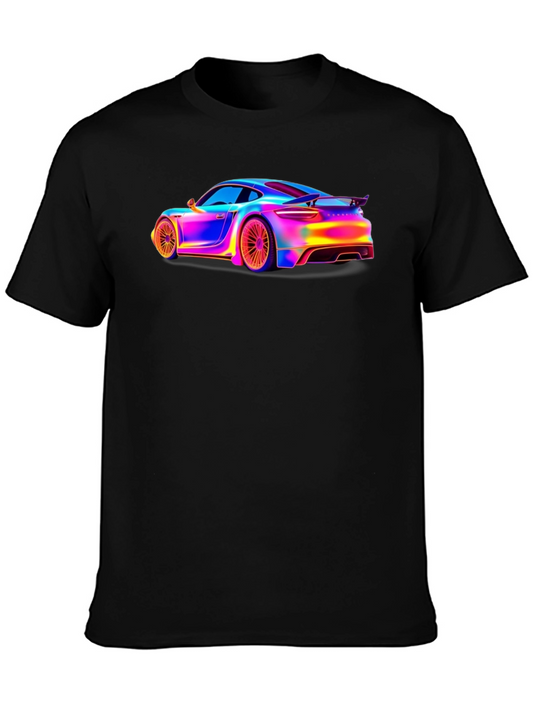 Neon Car Graphic Tee - Cool Automotive T-Shirt