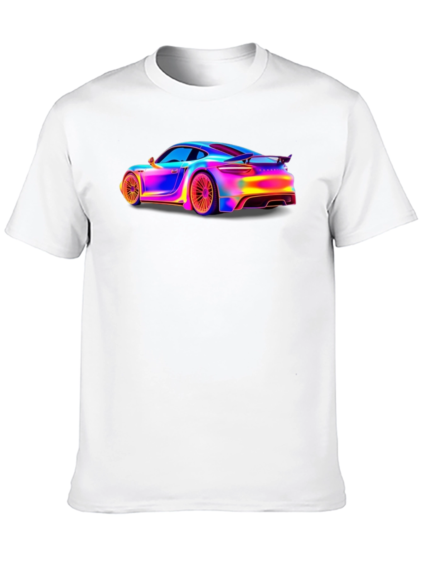 Neon Car Graphic Tee - Cool Automotive T-Shirt