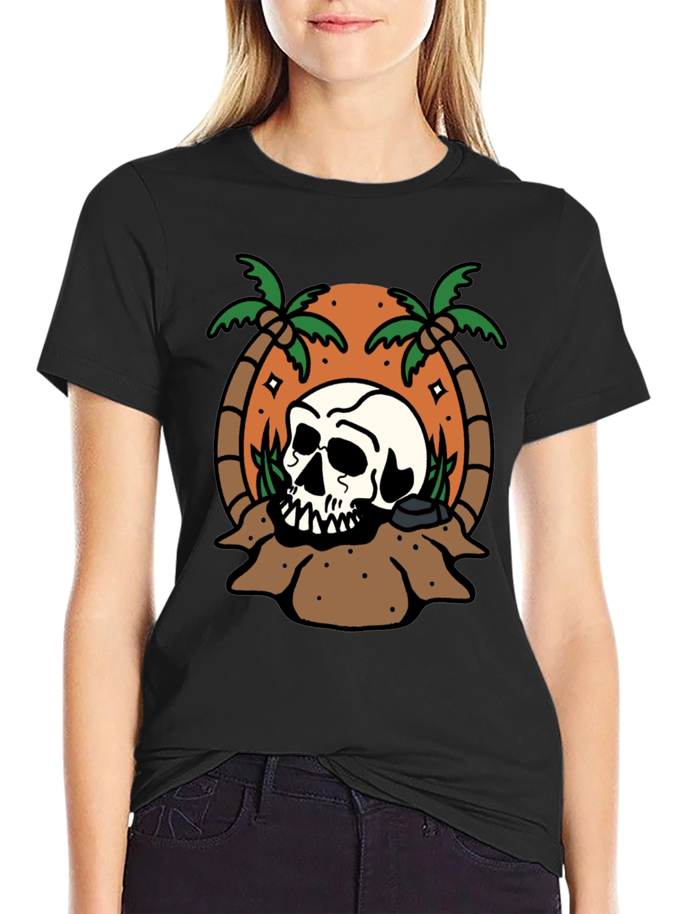 Skull Island Graphic T-Shirt - Black