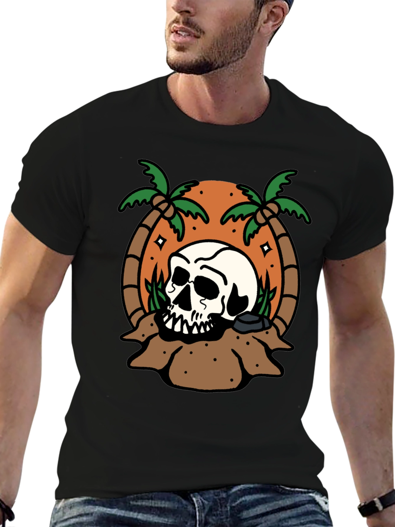 Skull Island Graphic T-Shirt - Black
