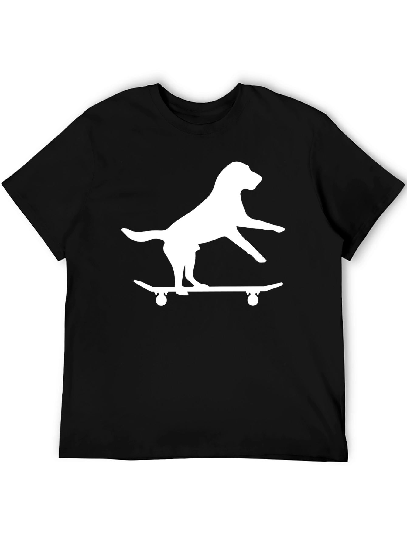 Dog on Skateboard Black Graphic Tee