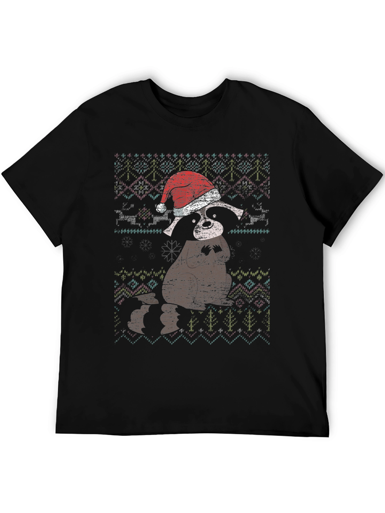Festive Raccoon Christmas T-Shirt