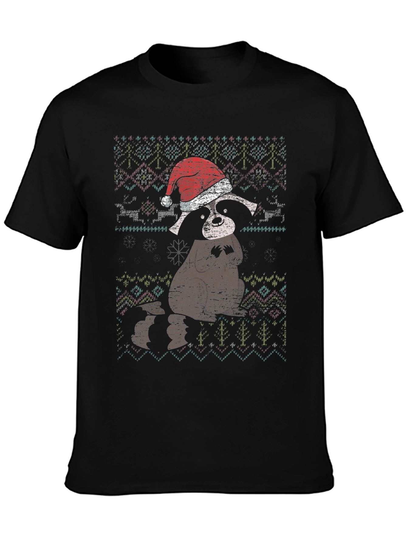 Festive Raccoon Christmas T-Shirt