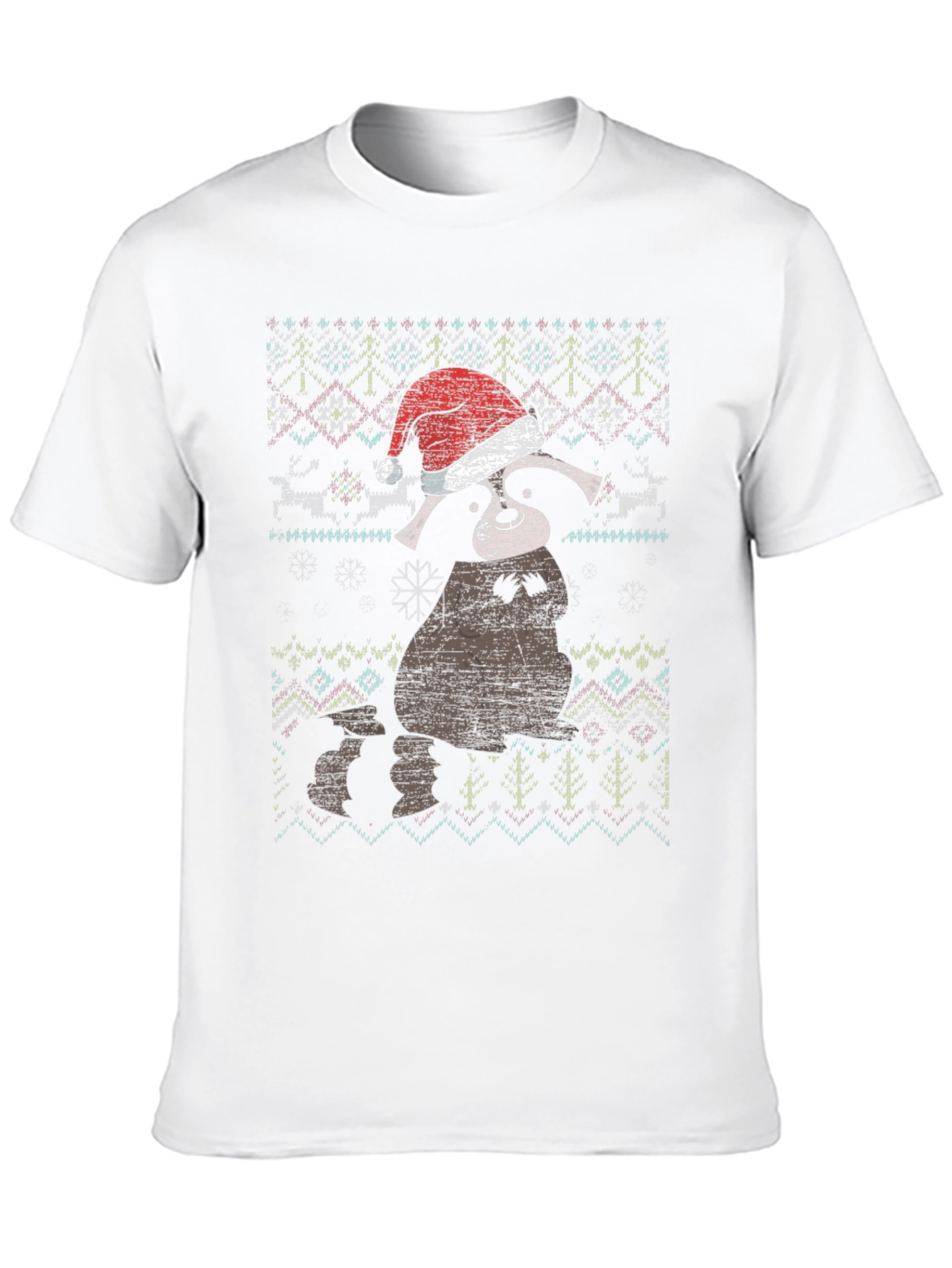 Festive Raccoon Christmas T-Shirt