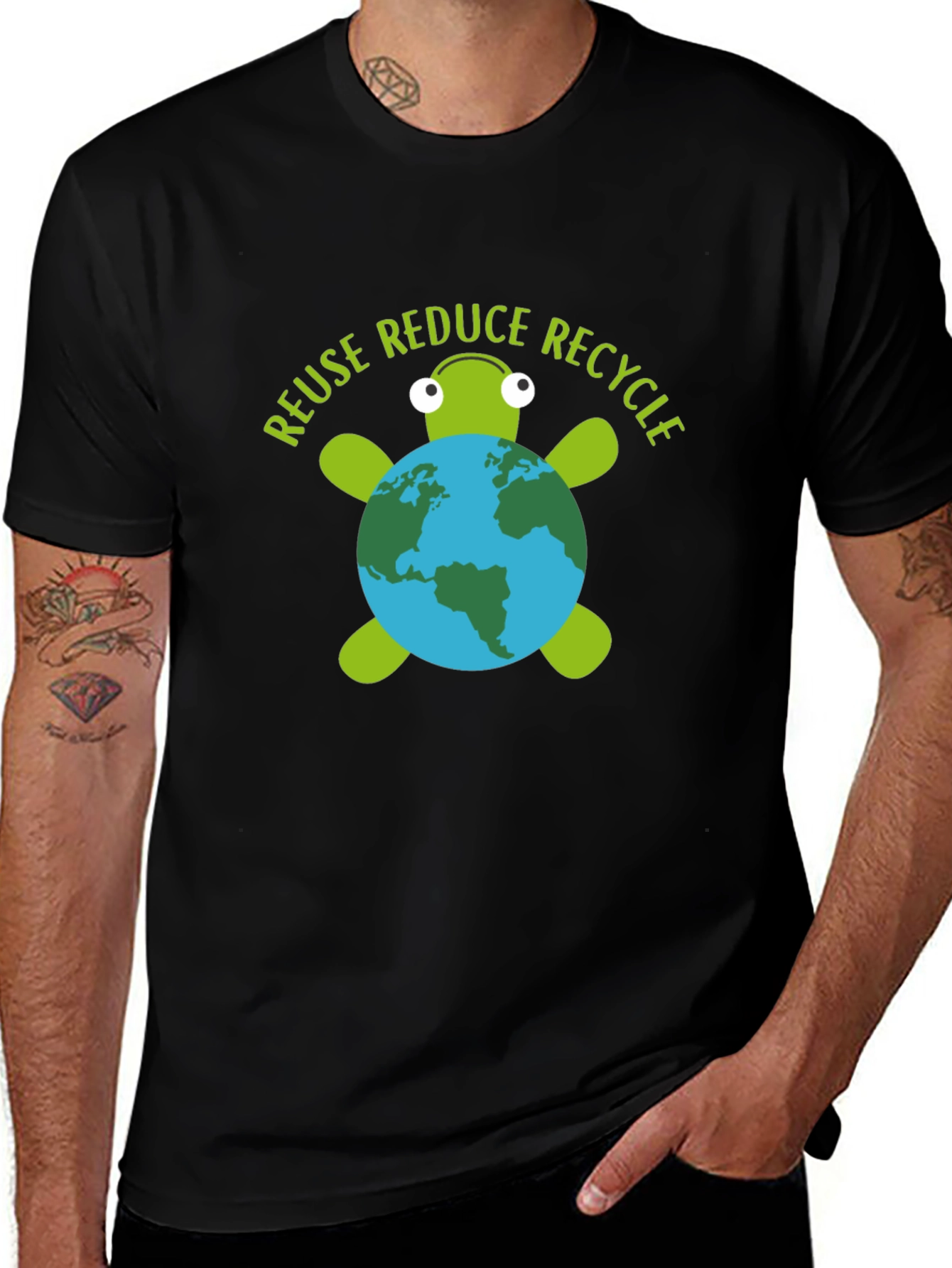 Eco Turtle Graphic Tee - Reuse Reduce Recycle