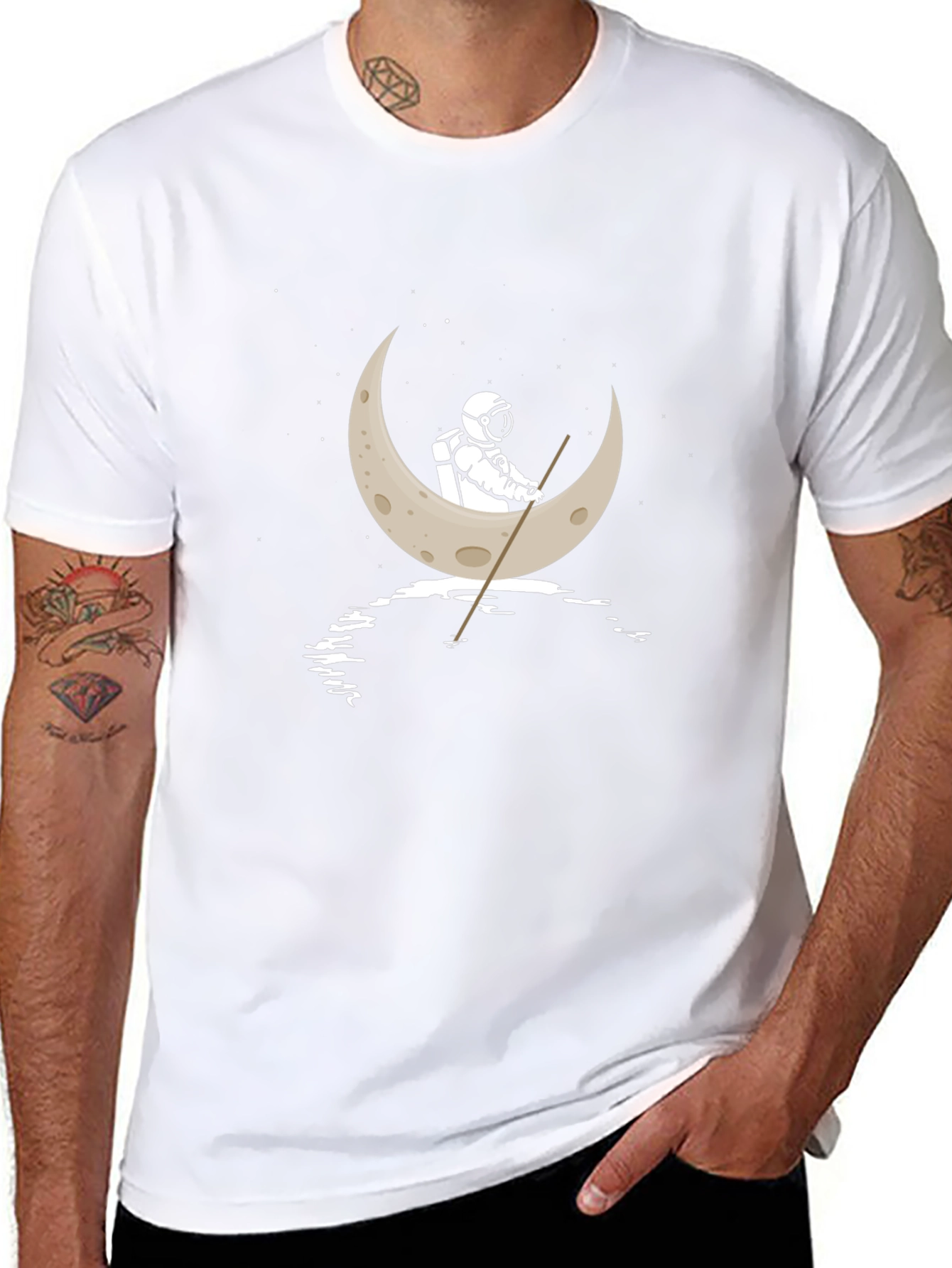 Astronaut Moon Boat T-Shirt