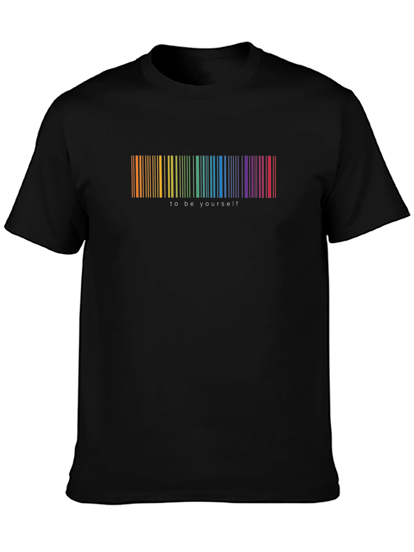 Rainbow Barcode To Be Yourself Graphic T-Shirt