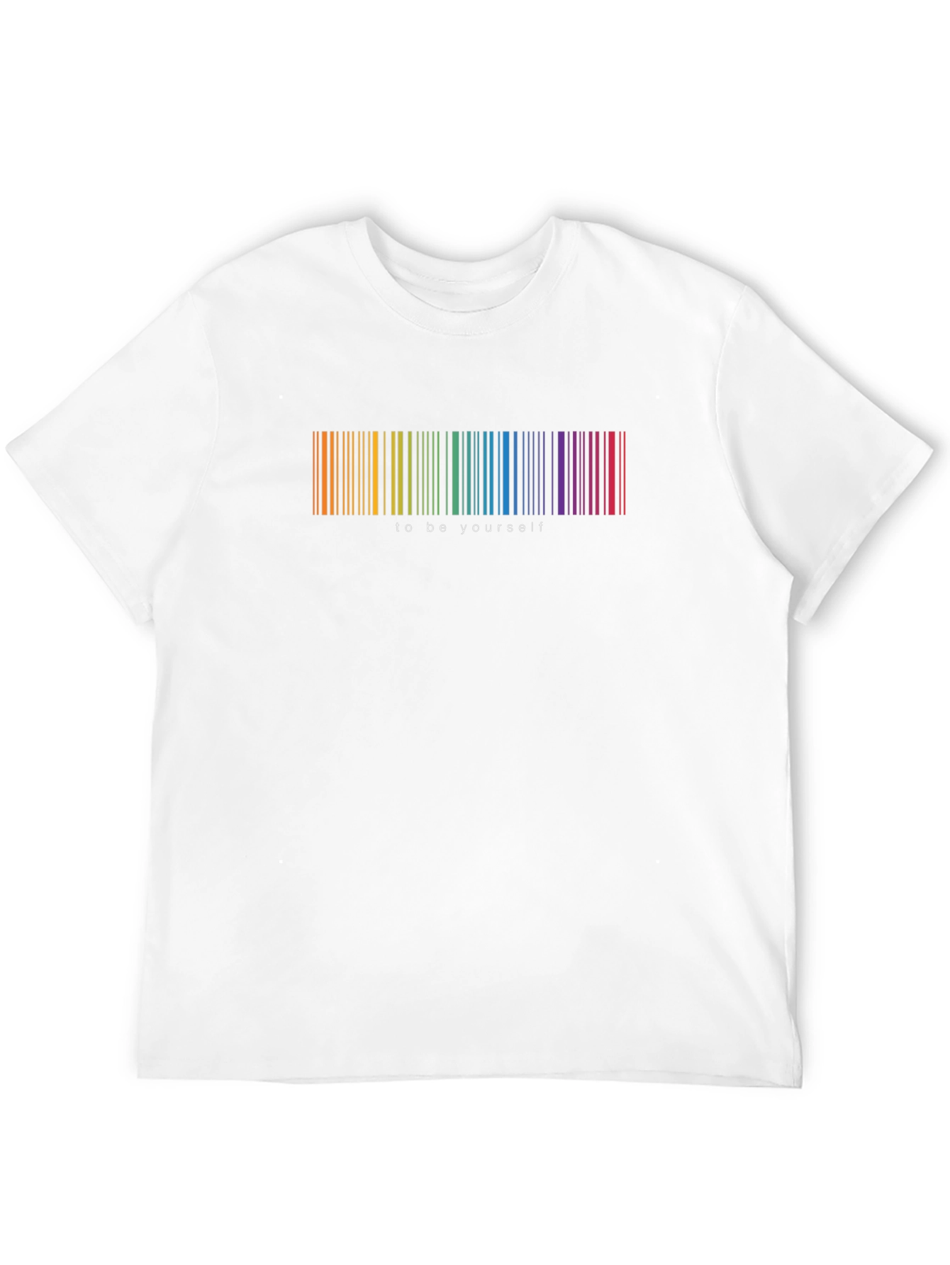 Rainbow Barcode To Be Yourself Graphic T-Shirt