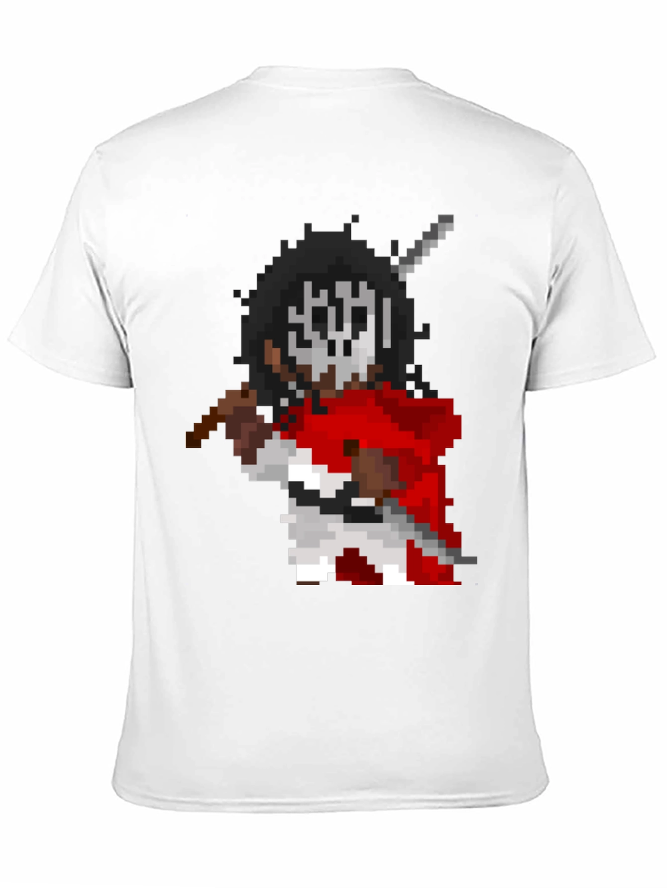 Pixel Art Warrior Graphic T-Shirt - Black